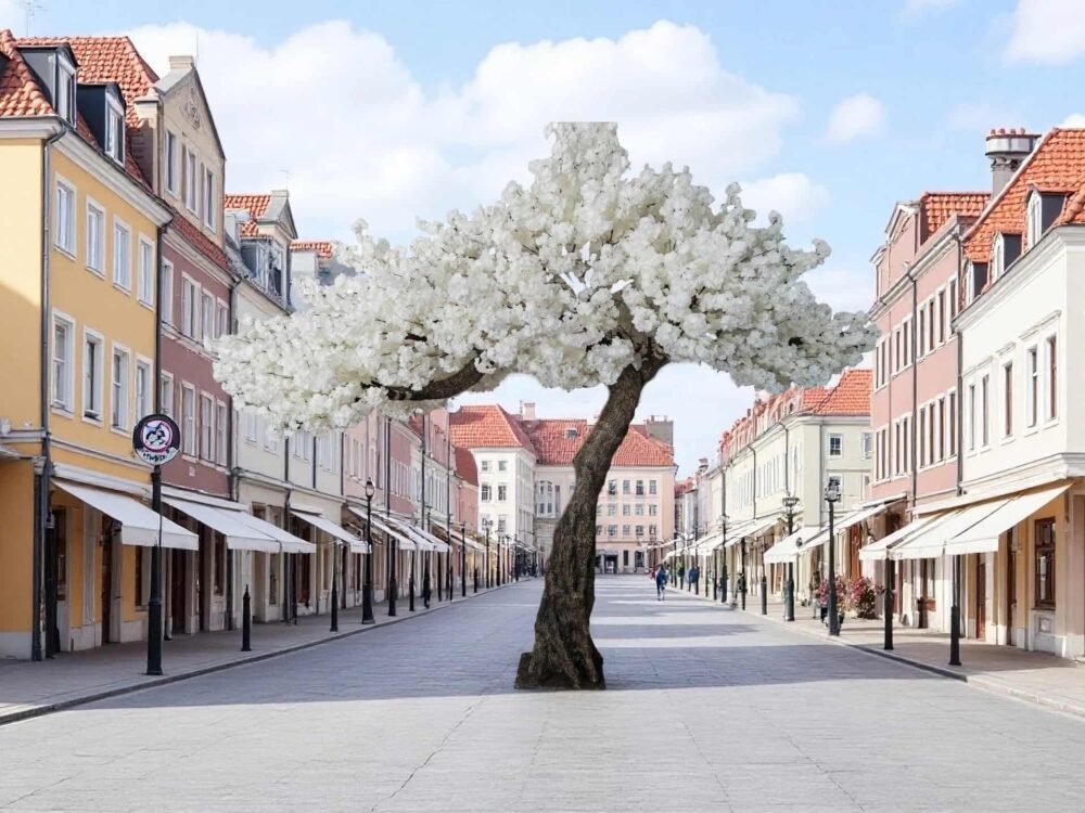 Artificial White Cherry Blossom Tree