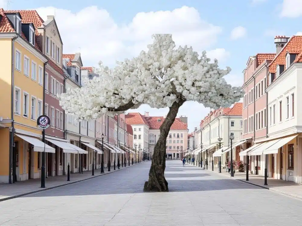 Artificial White Cherry Blossom Tree