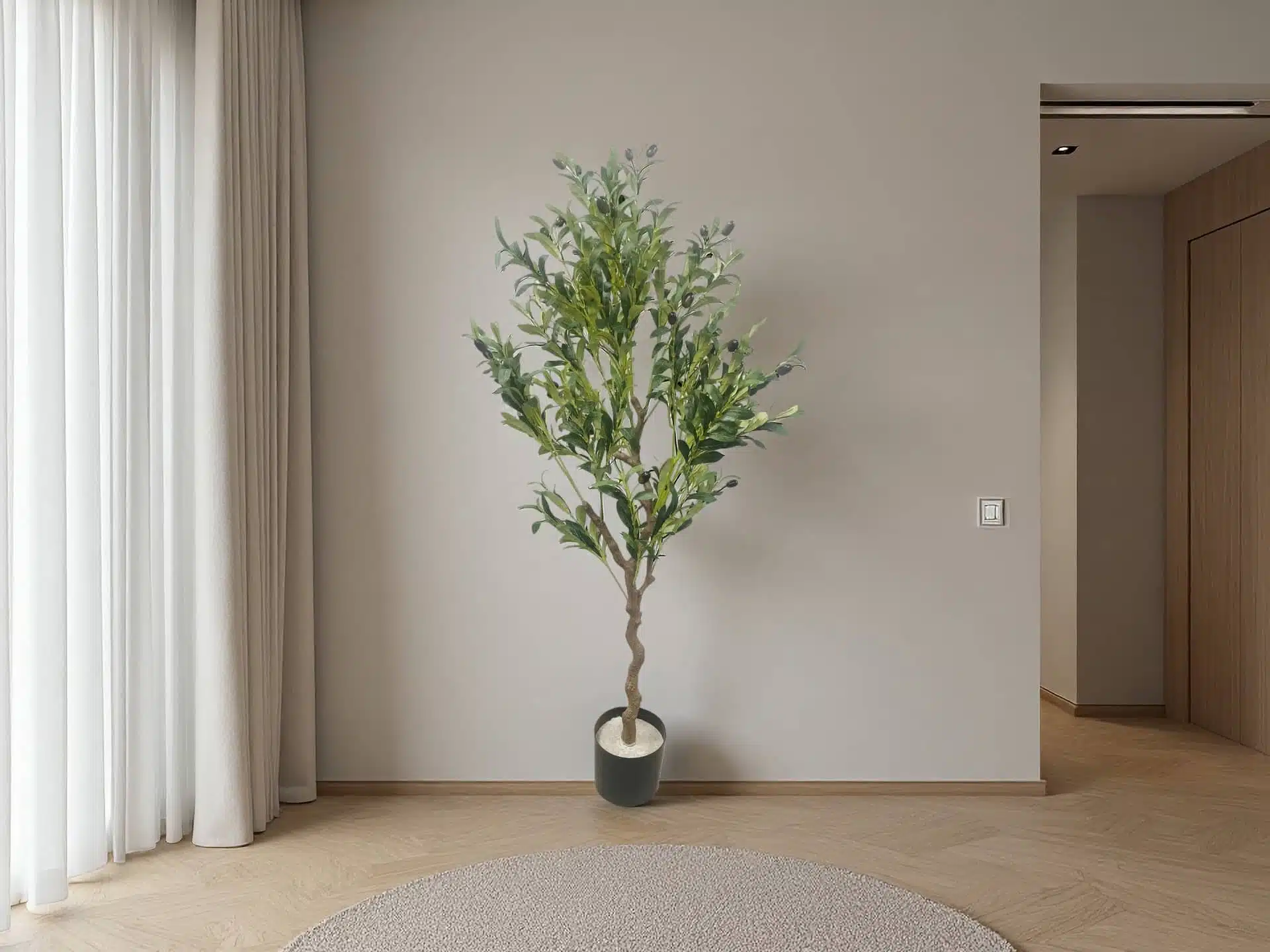 Mini Olive Artificial Bonsai Tree - Image 2
