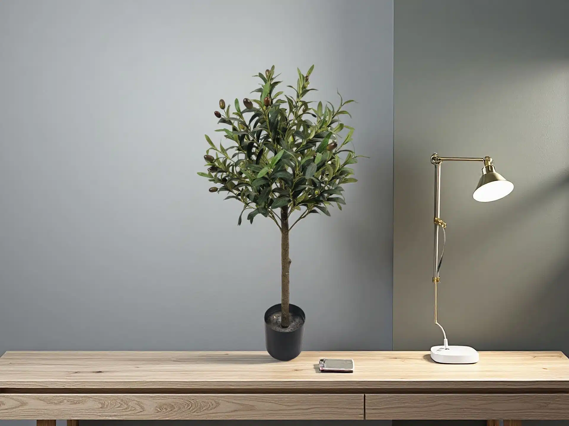 Mini Olive Artificial Bonsai Tree - Image 3