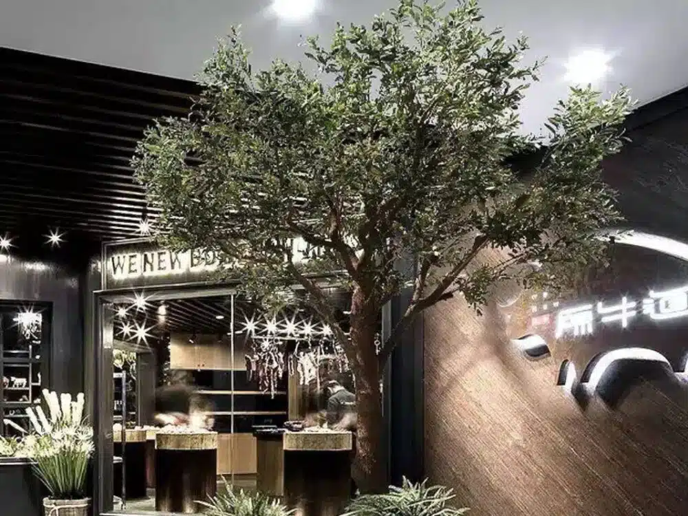 Large Artificial Olive Tree With Fiberglass Trunk
