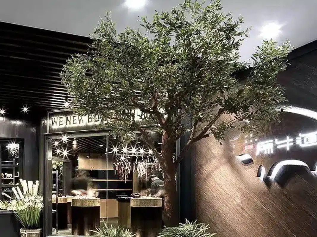 Large Artificial Olive Tree With Fiberglass Trunk
