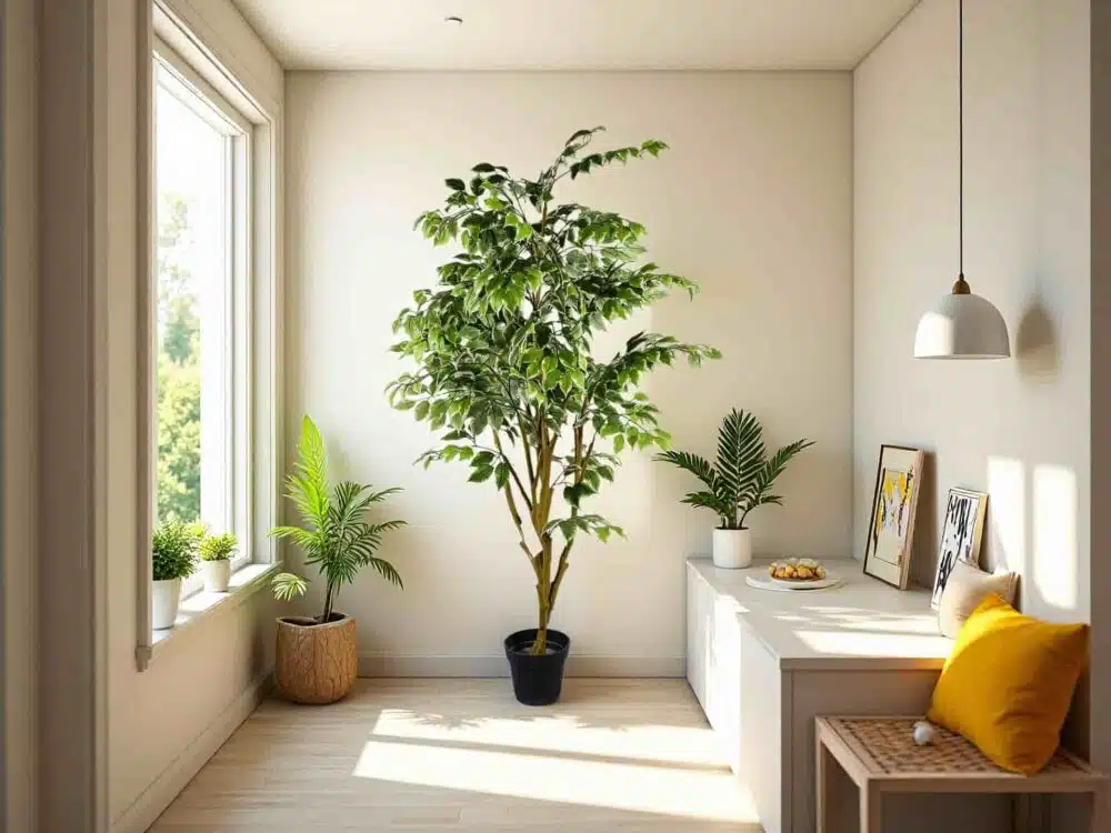 White Ficus Tree Artificial