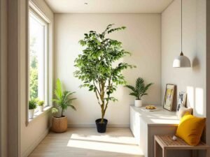 White Ficus Tree Artificial