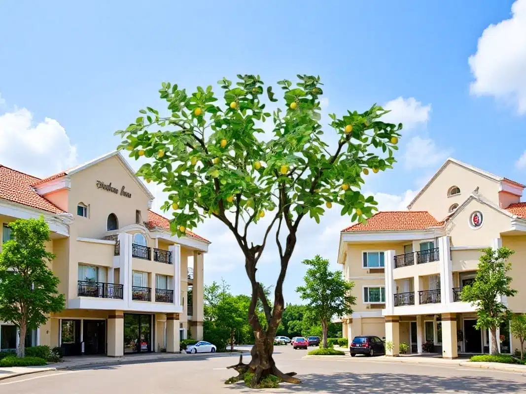 Artificial Lemon Tree Natural Wood Trunk - Image 3