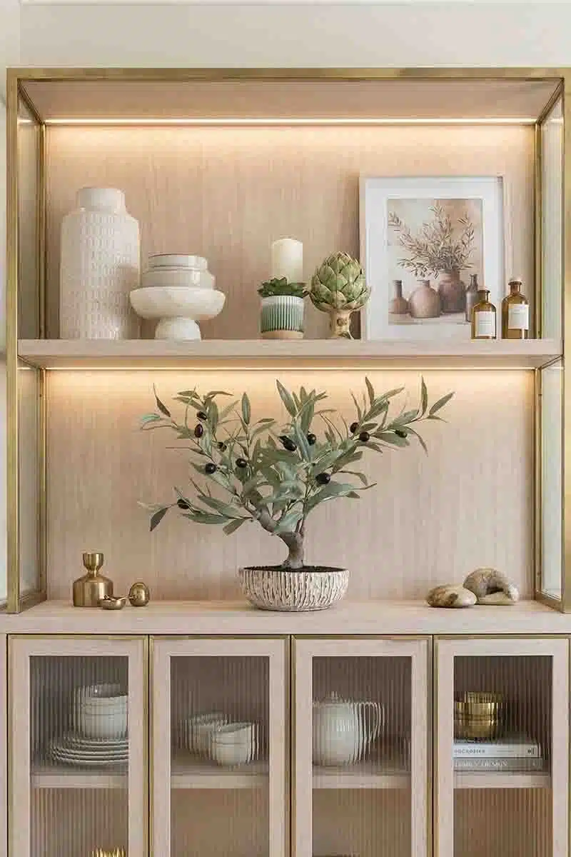 Miniature Faux Olive Tree for Kitchen Islands and Consoles