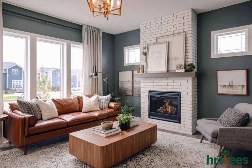 Living Room artificial plant placement