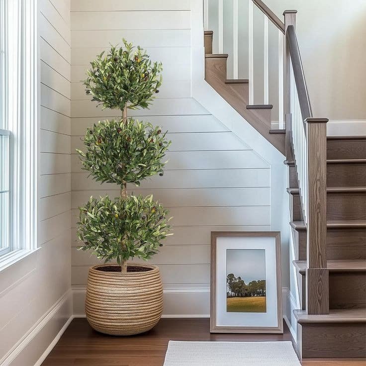 Ball Topiary Faux Olive Tree for Indoor Formal Spaces