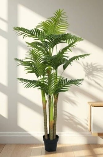 Triple-Stalk Tropical Golden Cane: Best Affordable Artificial Palm Trees for Homes