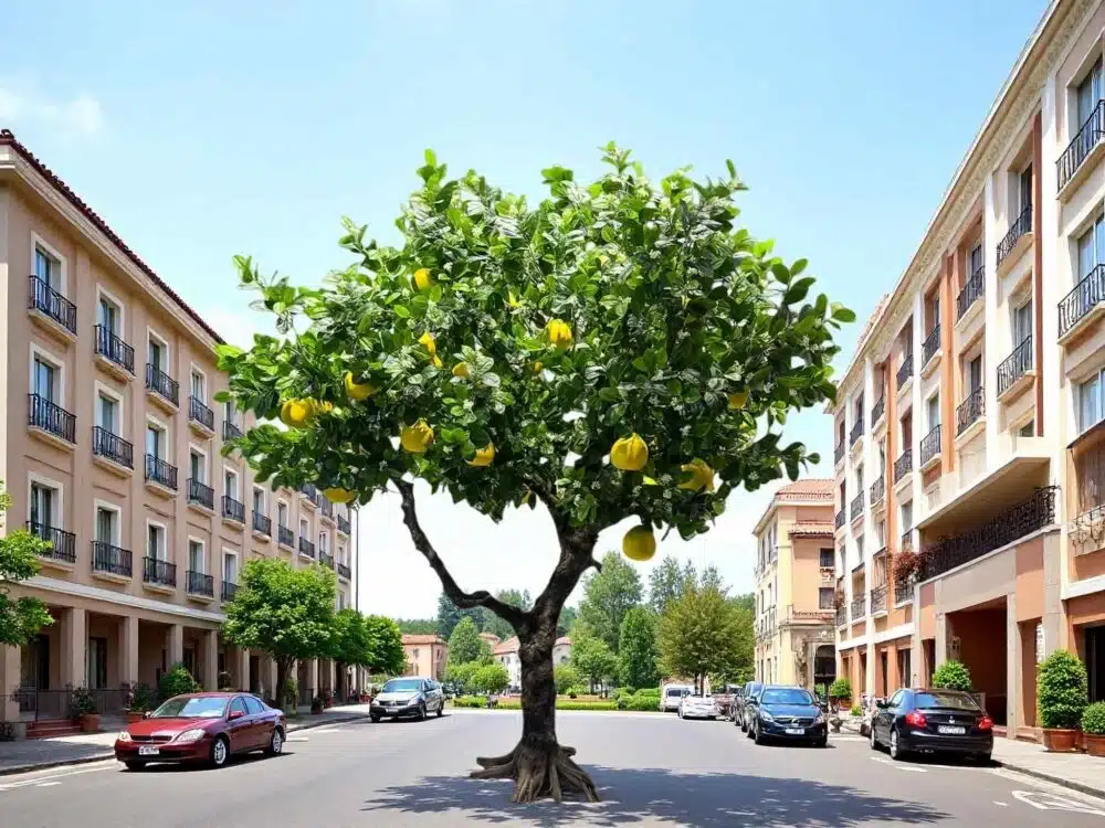 Adjustable Branches Fake Lemon Tree