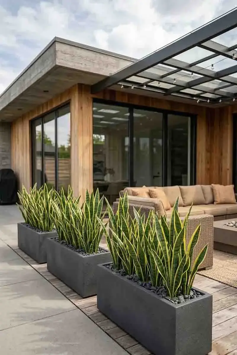 Patio Borders: With Faux Snakeplants
