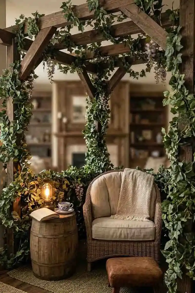 Cozy Reading Nook: With Faux Ivy Garlands