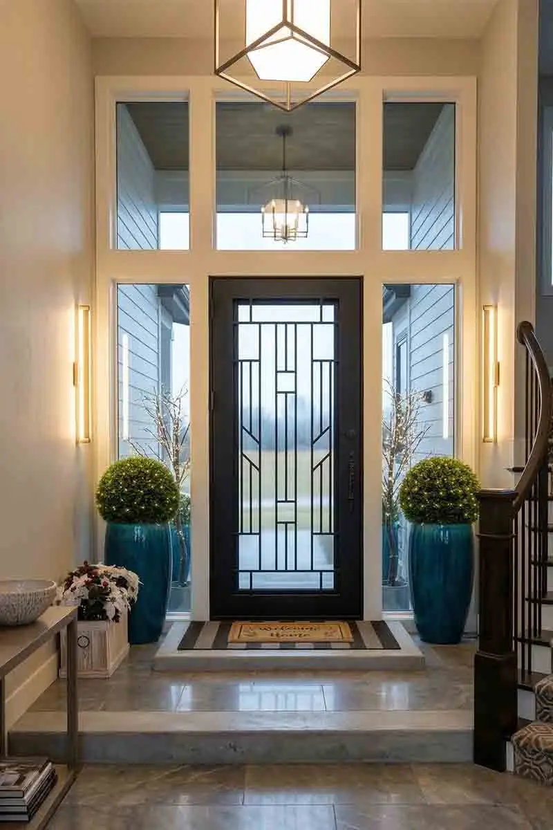 Matching Topiary Balls in the Foyer