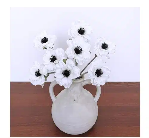 Faux Anemones with Flocked Centers