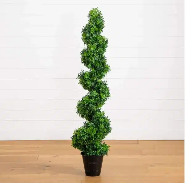 Artificial Spiral Boxwood Topiary