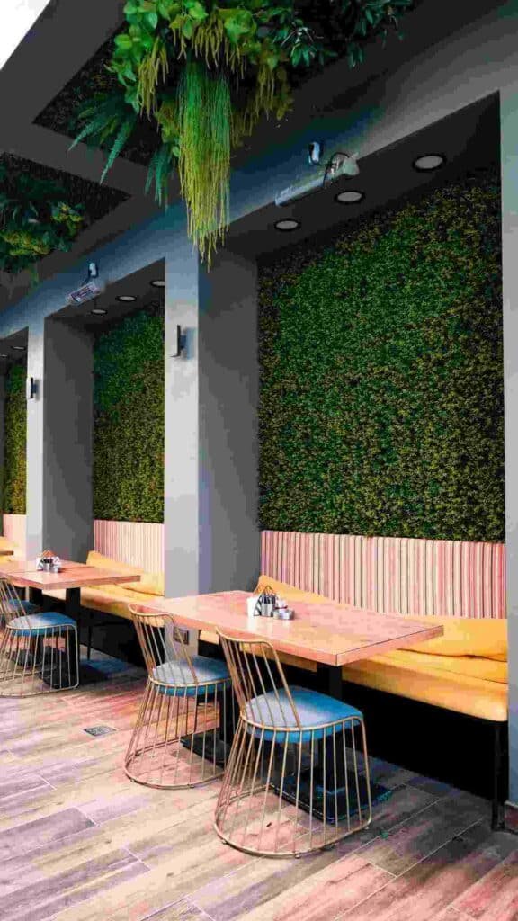 maintenance free living aesthetic to offices with artificial plants wall