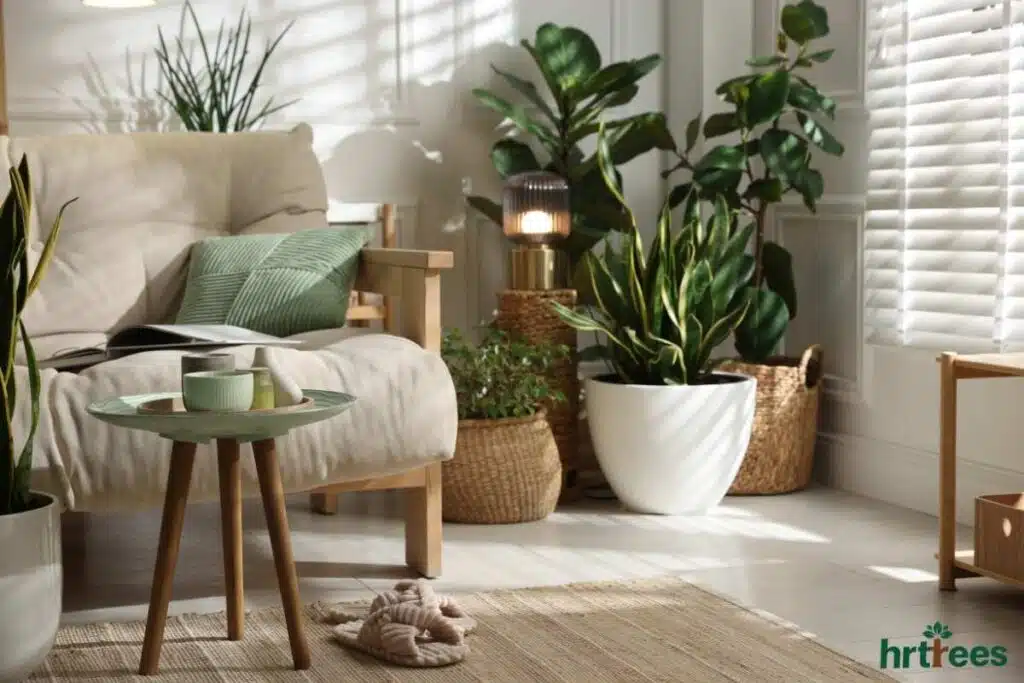 Artificial plant in living room