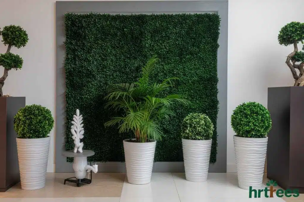 Faux greenery wall