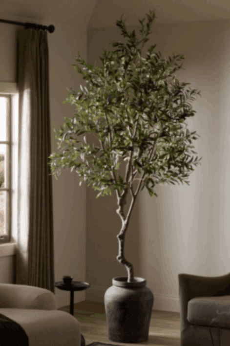 Floor-Standing Statement artificial olive Tree