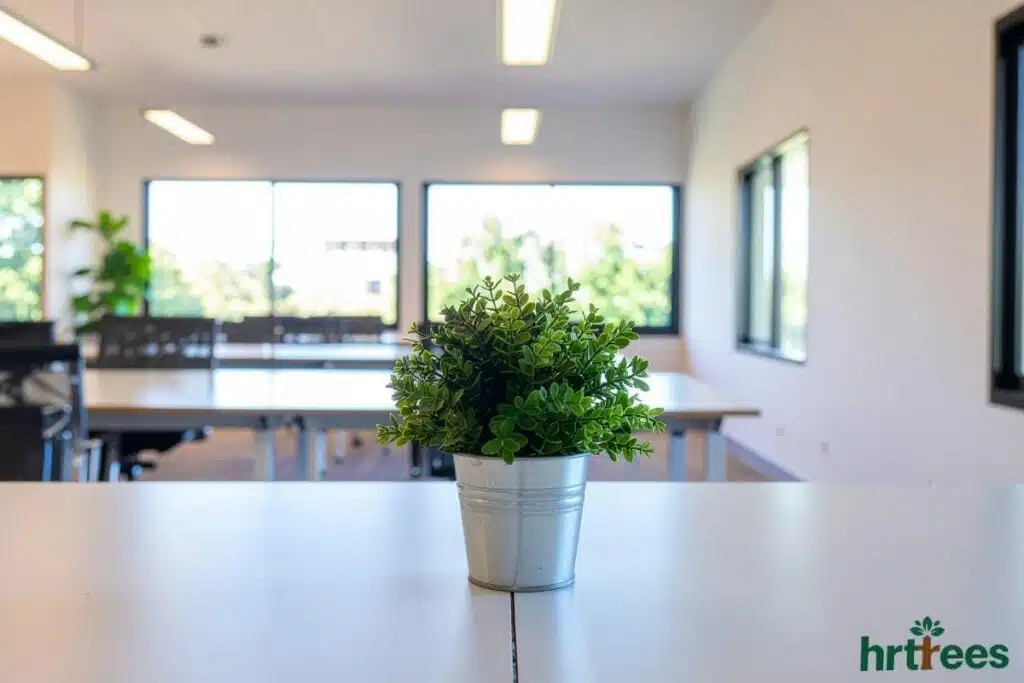 artificial potted plant in office desk