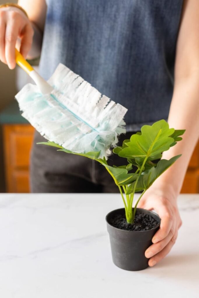 cleaning artificial plant