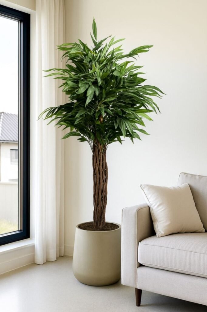 artificial indoor plant with realistic trunk