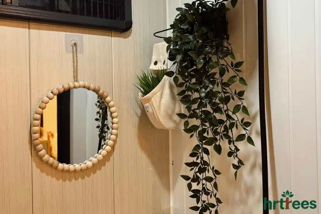 fake vines use for bathroom decor