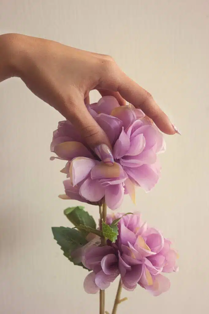 a delicate silk flower