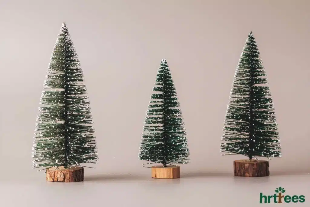 Base secured artificial pine tree